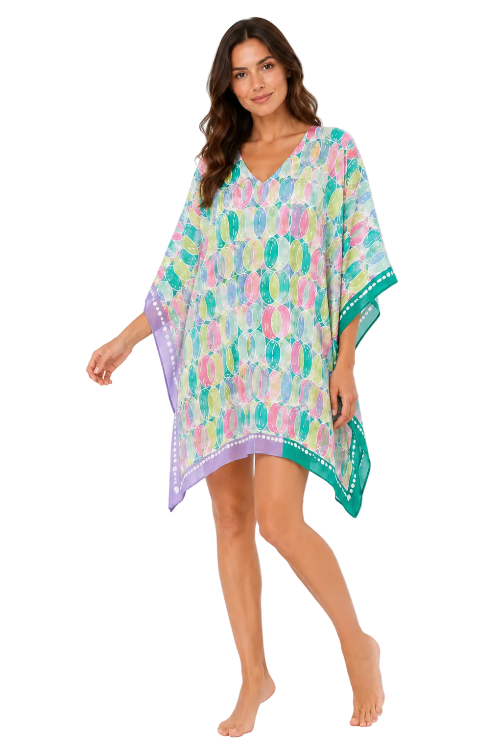 AZUCAR Beach Splash Collection Women's Tropical Bubble Print Cover-Up Dress – Lightweight Resort Swim Cover-Up - LPT4016