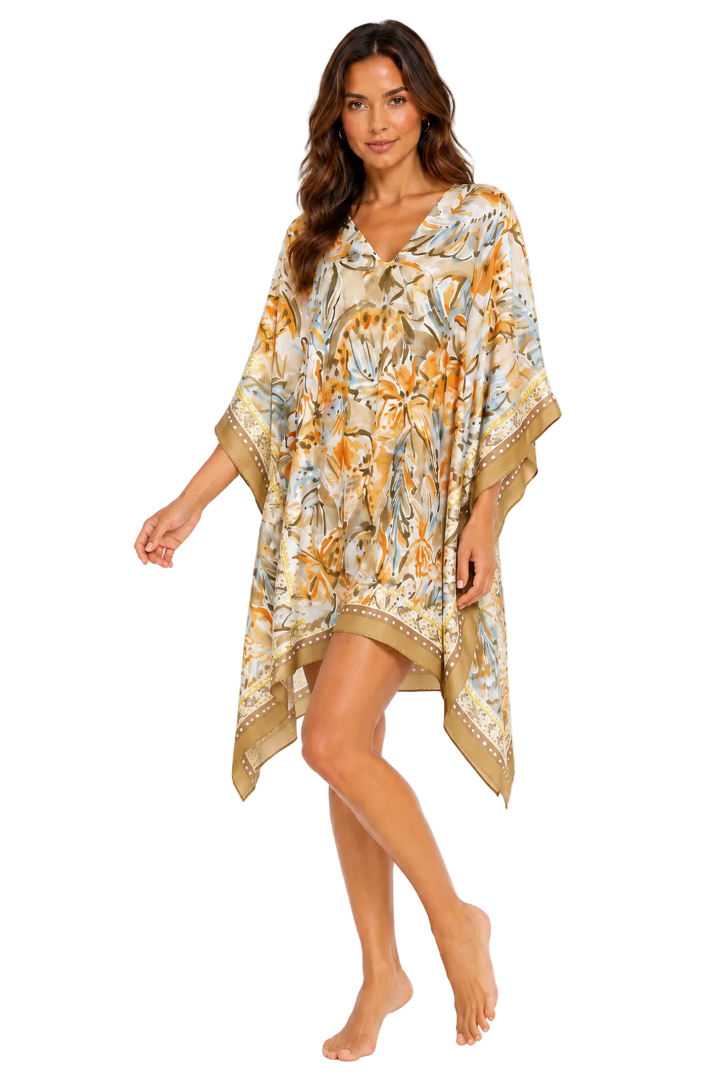 AZUCAR Beach Splash Collection Tropical Floral Resort Cover-Up Dress – Women's Lightweight Beach & Cruise Cover Up - LMT4017