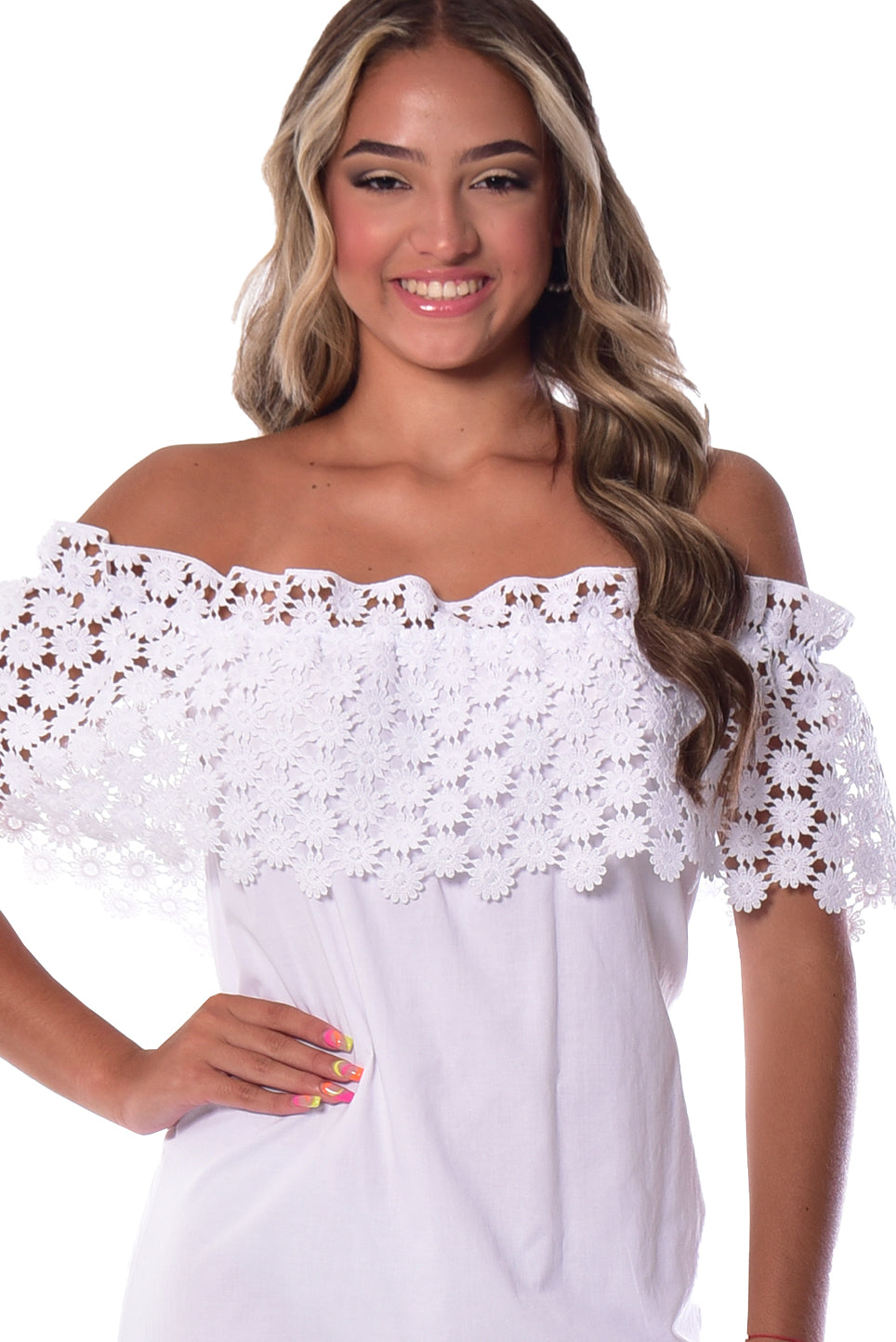 Summer Cotton Off-The-Shoulder Dress Knee Length - LRPD949 - Casual Tropical Wear