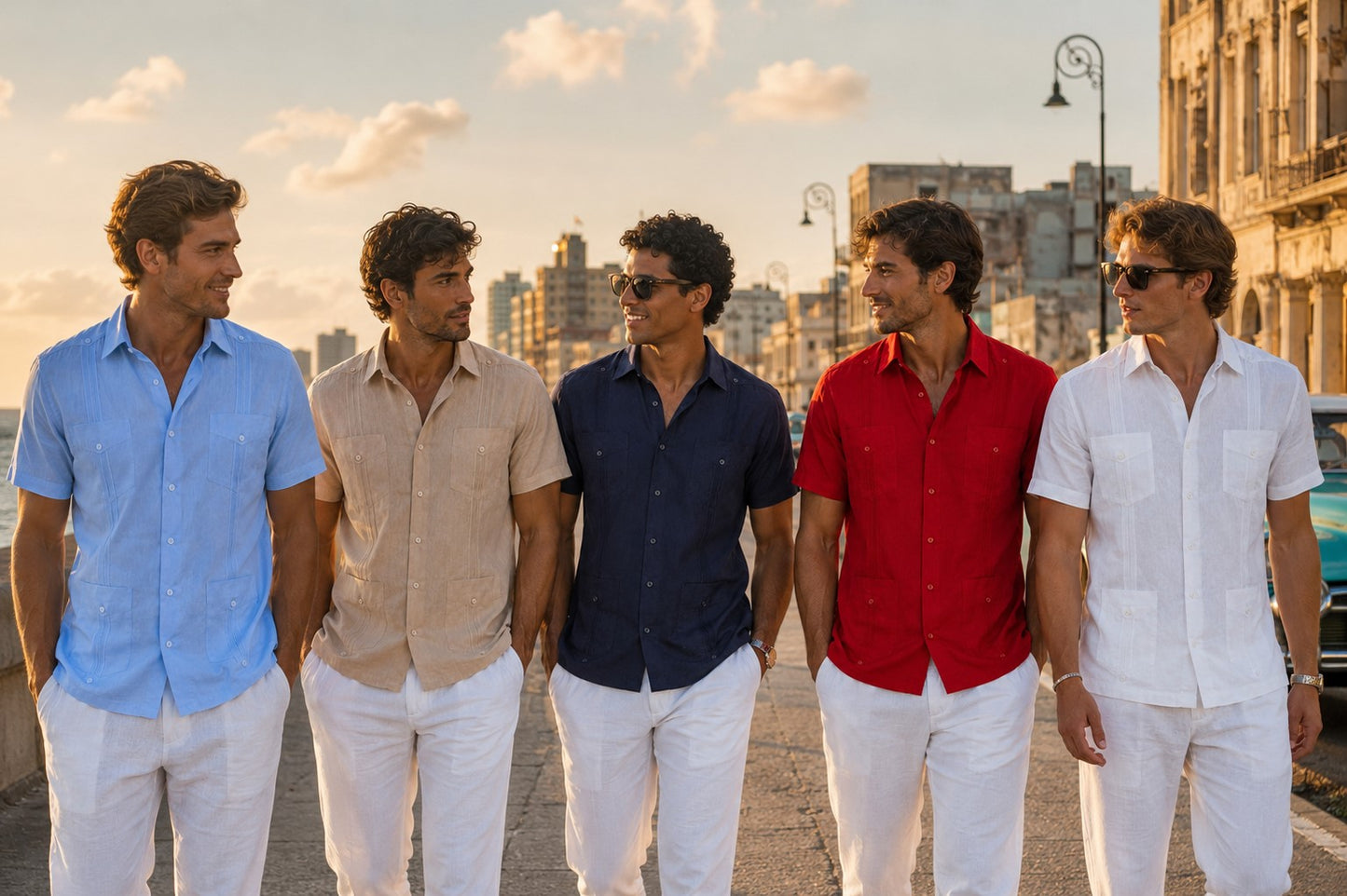 BOHIO Men’s Short Sleeve Irish Linen Guayabera Shirt – Luxury Cuban Resort Shirt