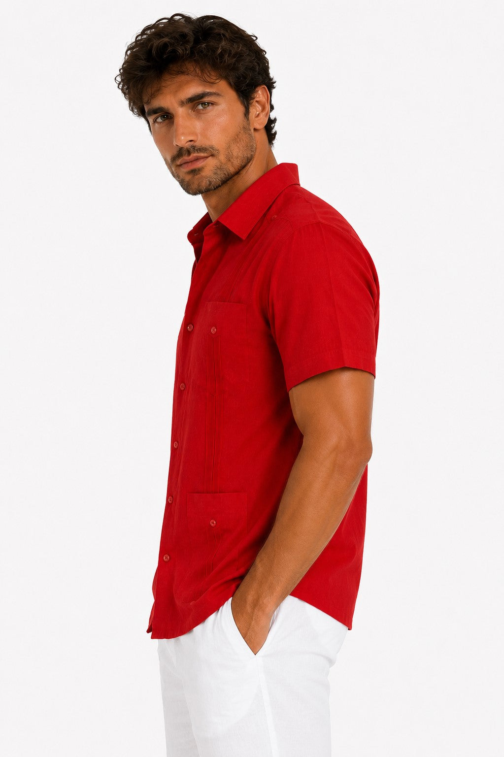 BOHIO Men’s Short Sleeve Irish Linen Guayabera Shirt – Luxury Cuban Resort Shirt