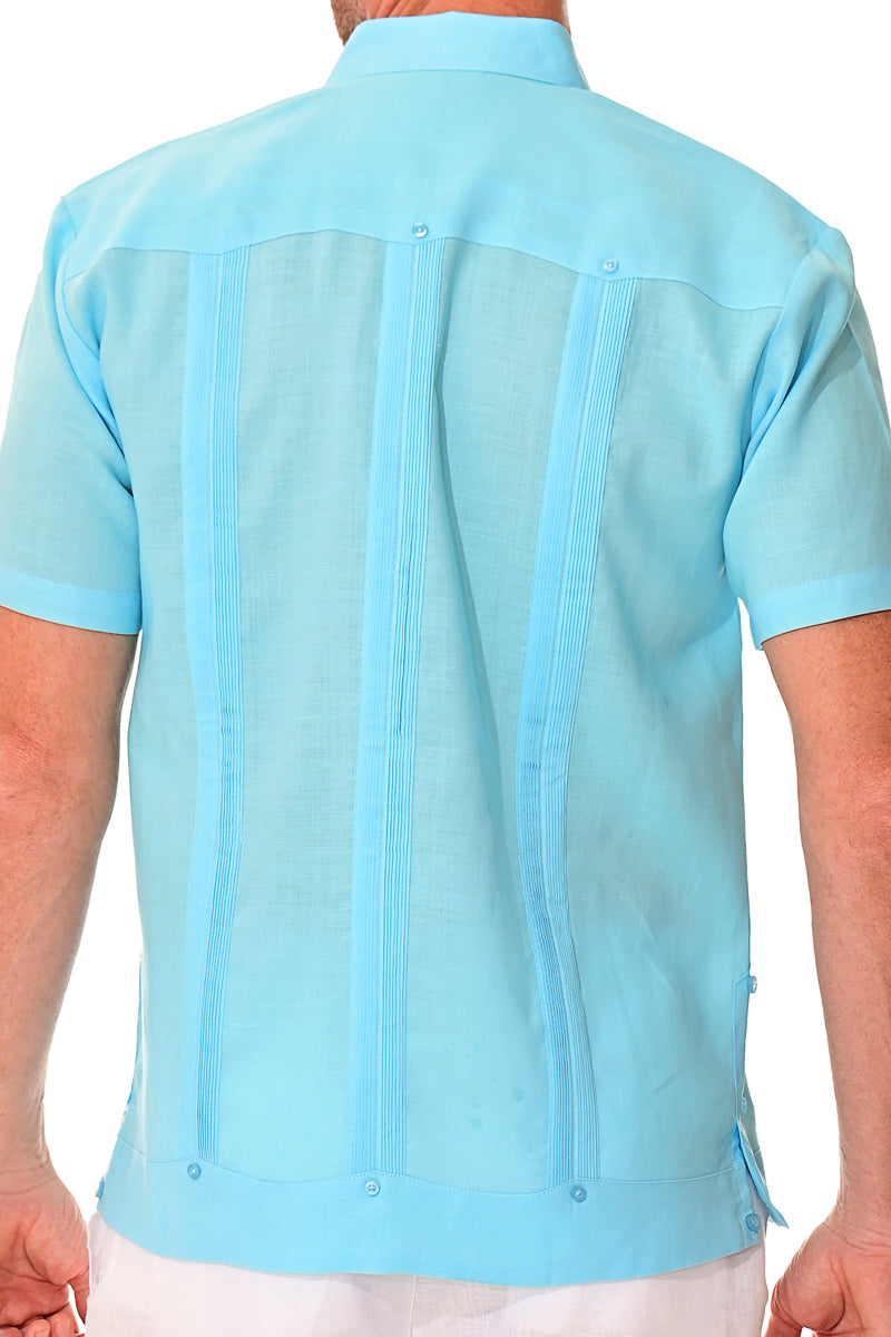 Bohio 100% Linen Traditional Guayabera Shirt for Men's 4 Pocket S/S in (8) Colors -LS499 - Casual Tropical Wear