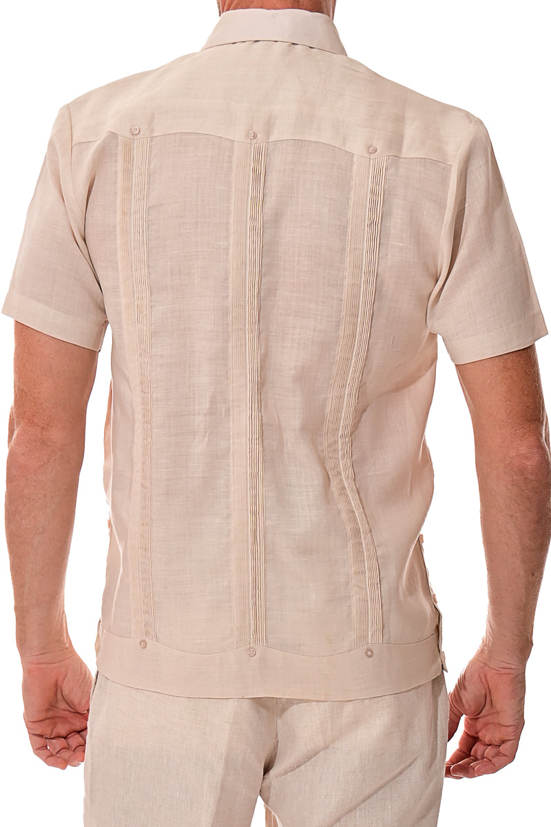Bohio 100% Linen Traditional Guayabera Shirt for Men's 4 Pocket S/S in (8) Colors -LS499 - Casual Tropical Wear