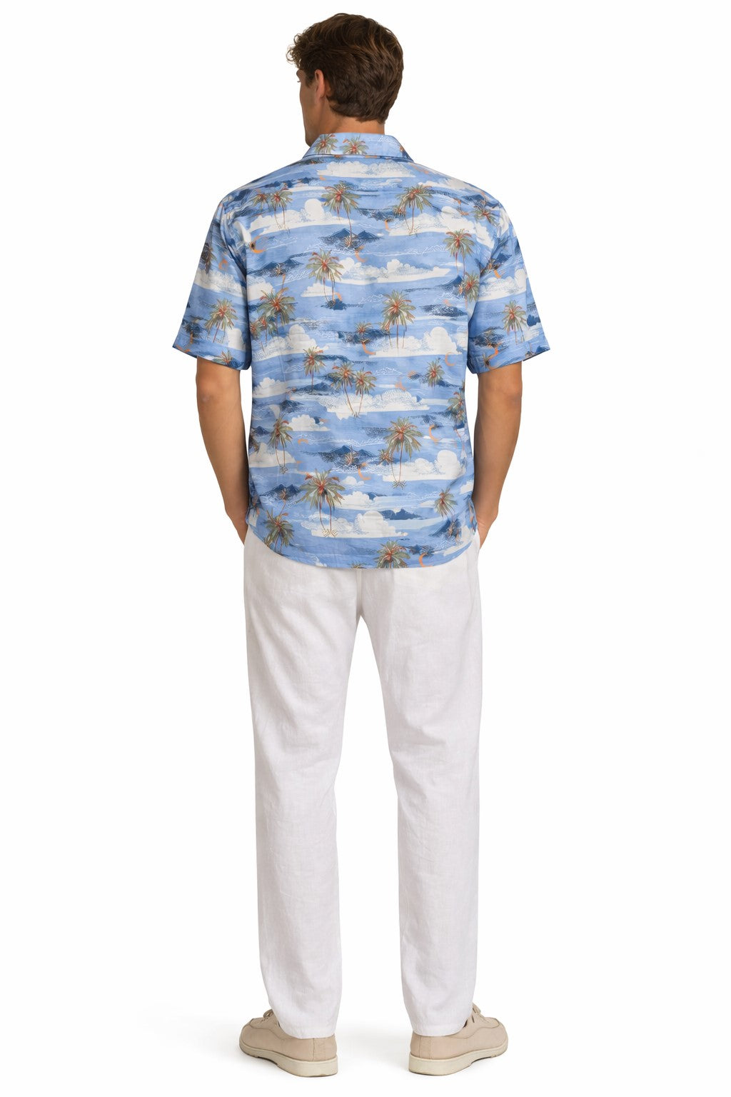 BOHIO Men’s Tropical Island Print Shirt – Short Sleeve Stretch Resort Shirt - MCX3830 - Casual Tropical Wear
