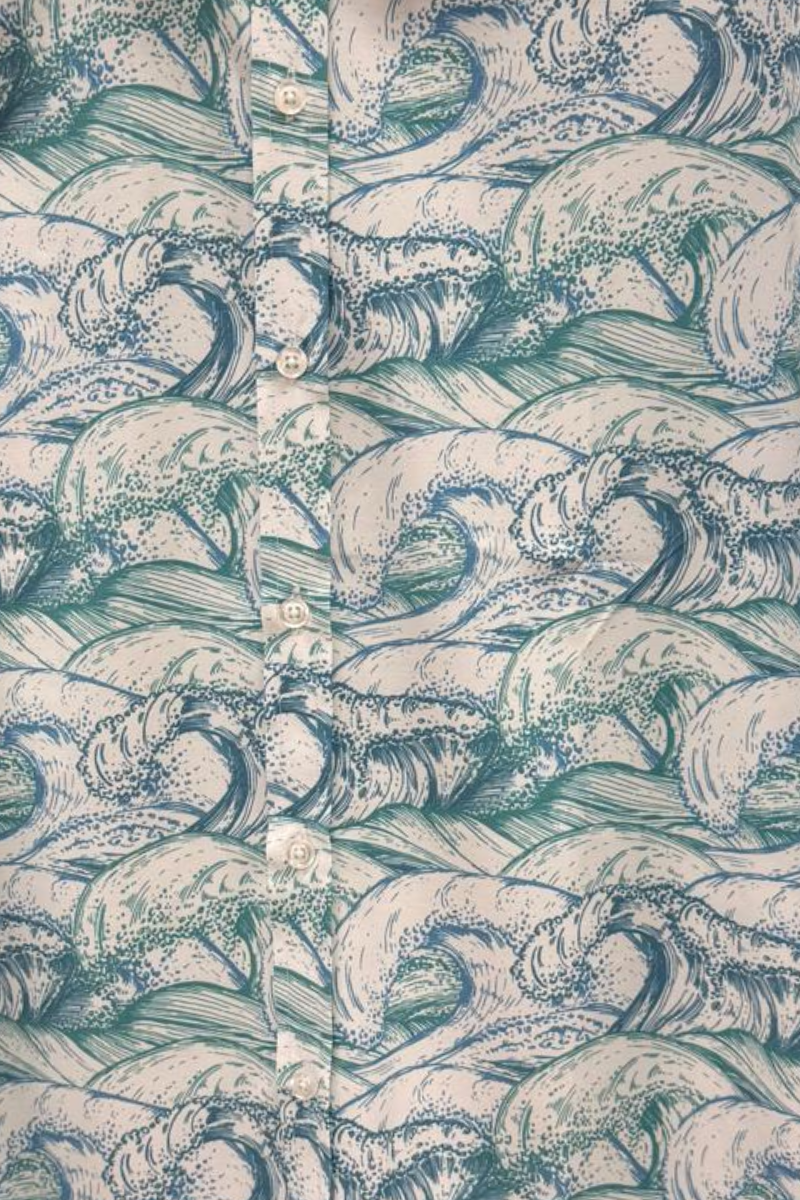 Aqua Reef Print Short Sleeve Shirt – Tropical Tide Collection - MCX3832 - Casual Tropical Wear