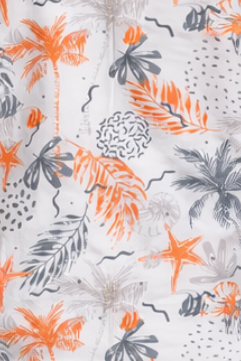 Coral Reef Sketch Print Short Sleeve Shirt – Tropical Tide Collection -MCX3837 - Casual Tropical Wear