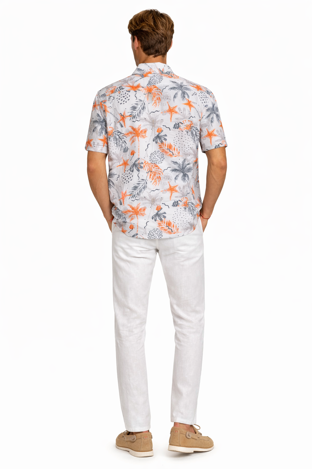 Coral Reef Sketch Print Short Sleeve Shirt – Tropical Tide Collection -MCX3837 - Casual Tropical Wear