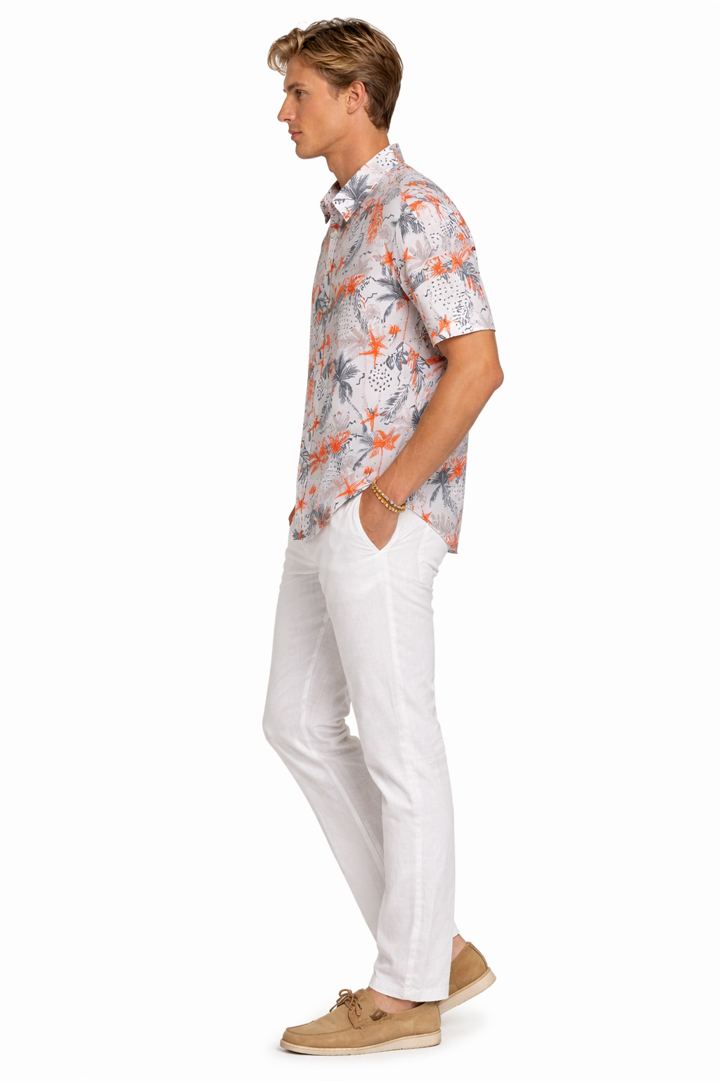 Coral Reef Sketch Print Short Sleeve Shirt – Tropical Tide Collection -MCX3837 - Casual Tropical Wear
