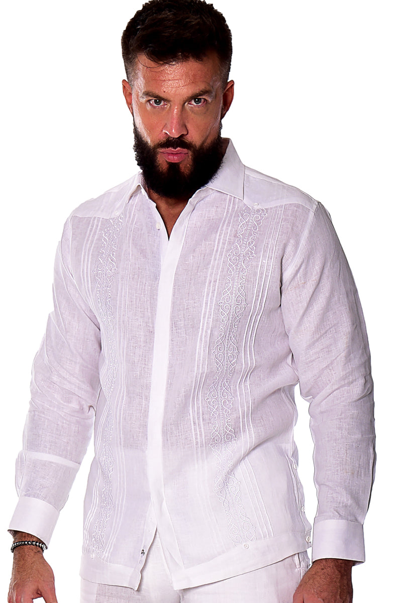 Bohio Men's 100% Linen Guayabera Shirt – Lightweight & Embroidered, Perfect For Summer - View #6