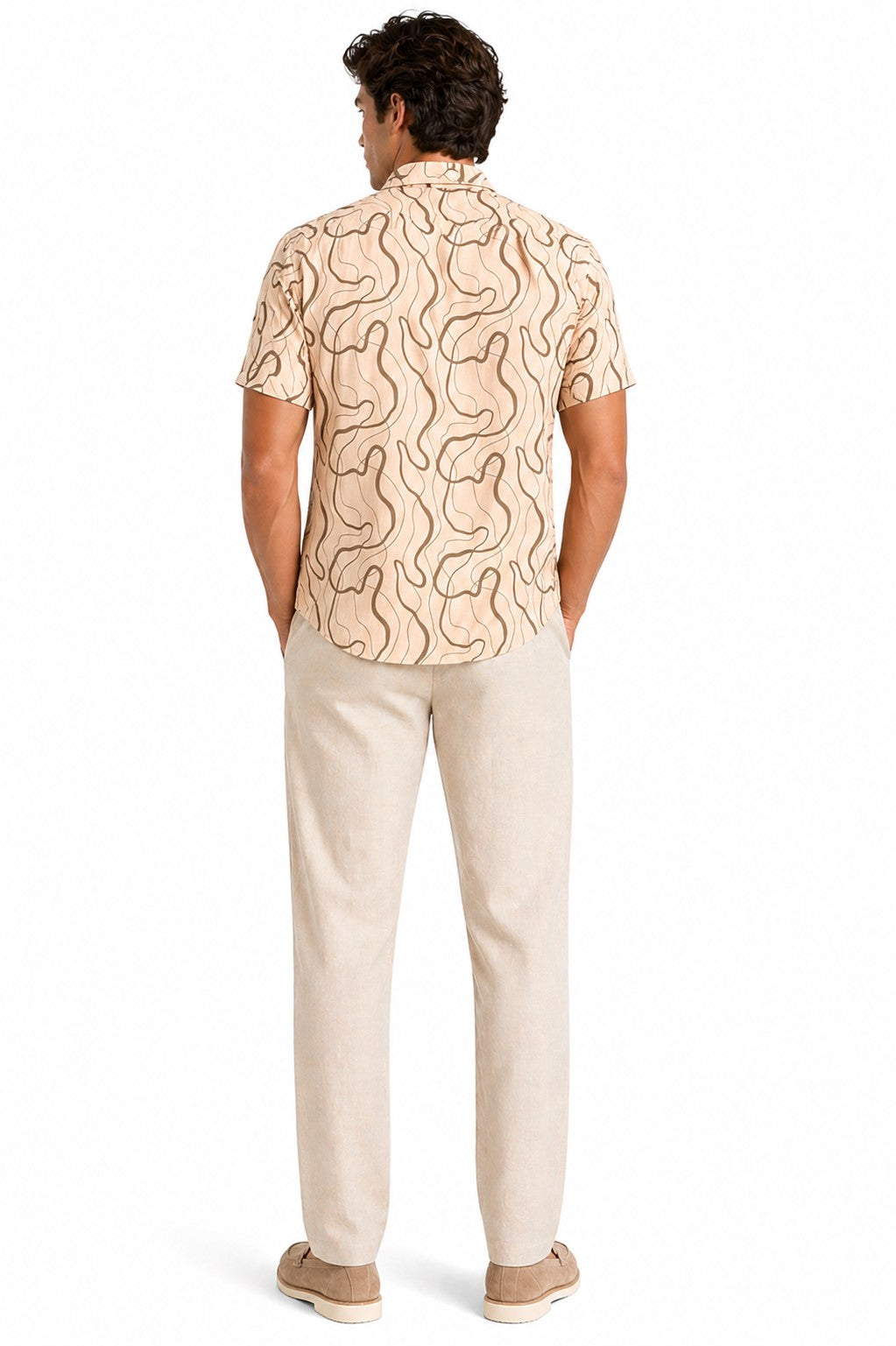 BOHIO Havana Collection Men’s Abstract Tropical Resort Shirt – Short Sleeve Cuban-Inspired Shirt - MLL3849 - Casual Tropical Wear