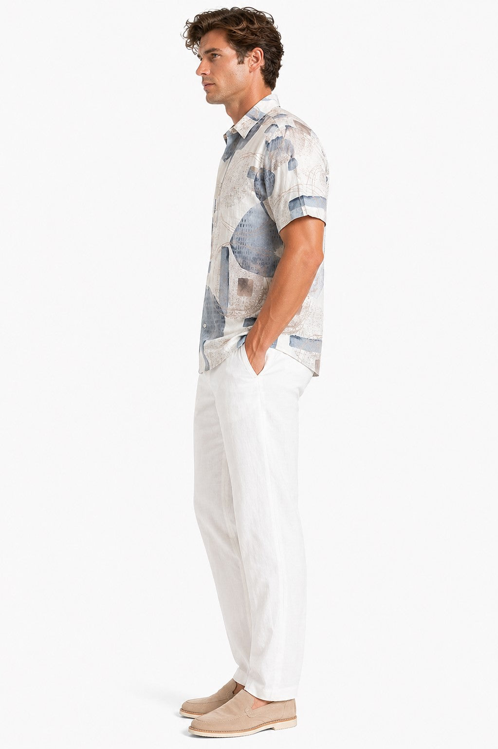 BOHIO Havana Collection Men’s Abstract Tropical Resort Shirt – Modern Cuban Short Sleeve Shirt - MLL3852 - Casual Tropical Wear