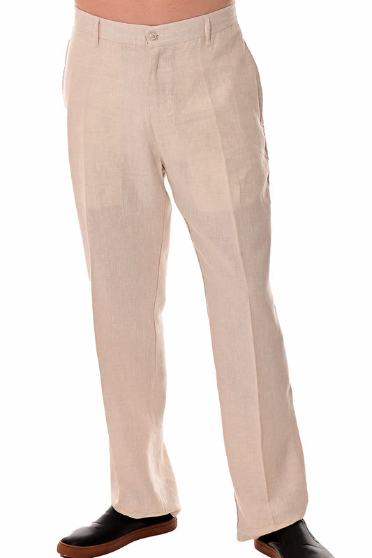 Bohio Men's Linen Blend Casual Summer Flat Front Pants in (5) Colors - MLP50C - Casual Tropical Wear