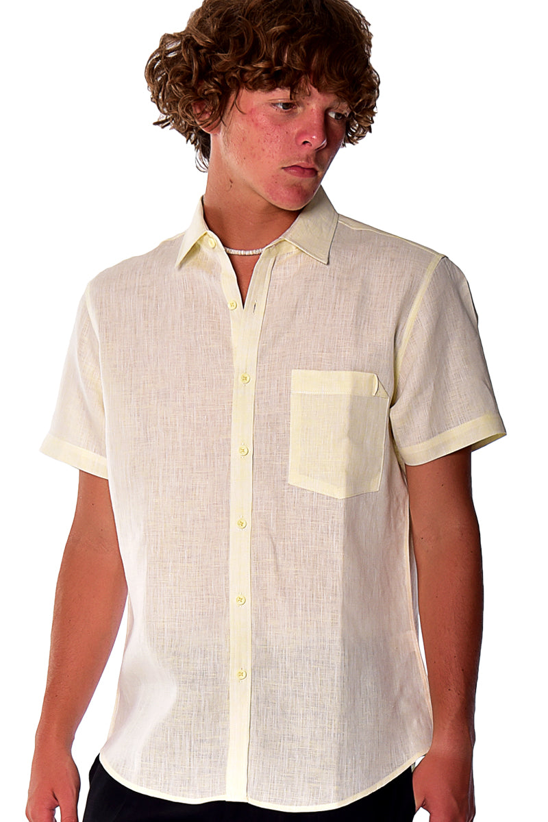 Bohio Men's Classic 100% Linen Short Sleeve Casual Short Sleeve Shirt in (6) Colors - MLS1357 - Casual Tropical Wear