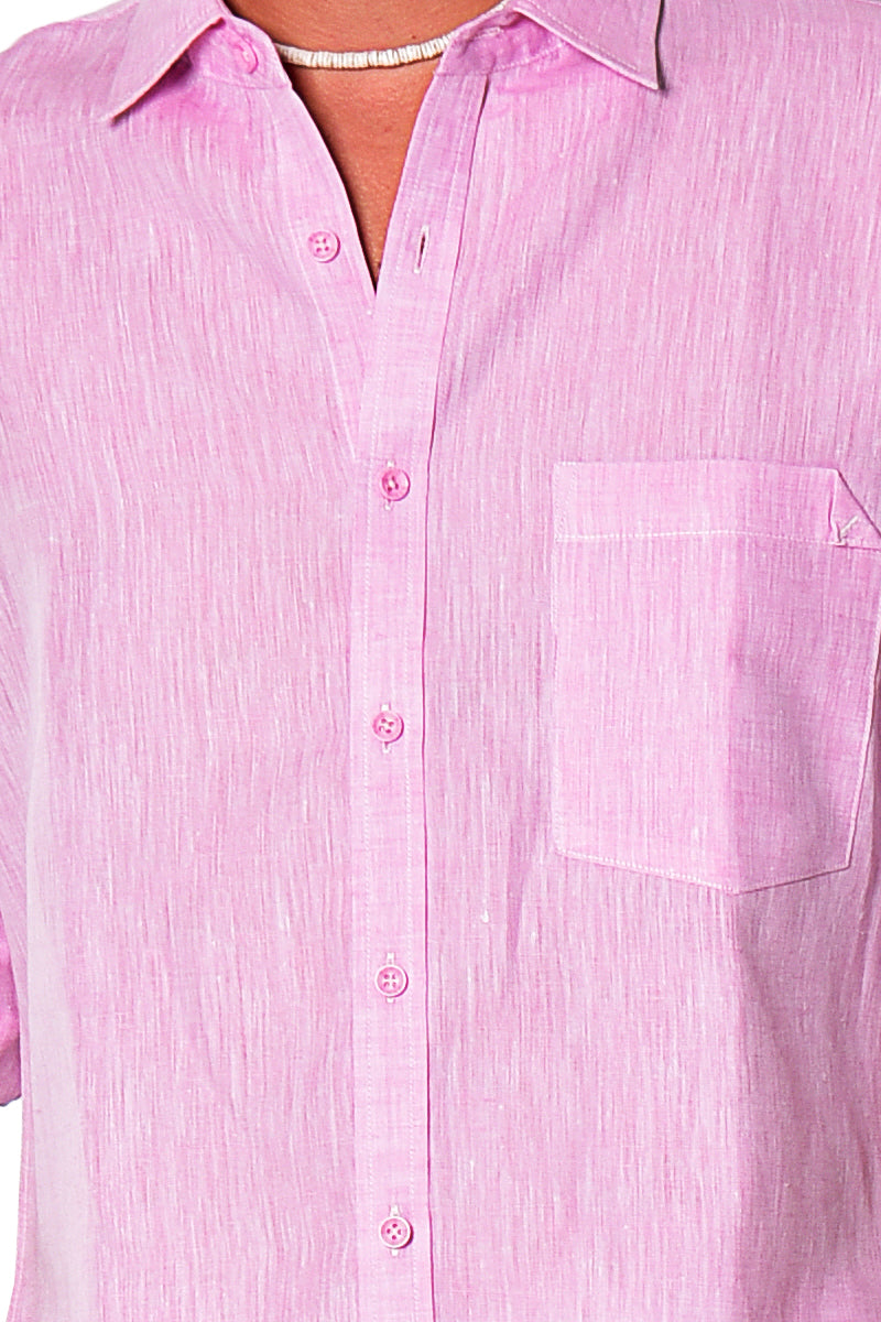 Bohio Mens Classic Soft Linen Long Sleeve Roll- up Shirt - In (5) Colors - MLS1358 - Casual Tropical Wear