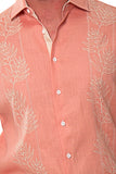 Bohio Men's 100% Linen Short Sleeve Shirt w/Tropical Leaf Print in (3) Colors-MLS2041