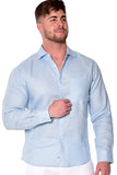 Bohio Mens 100% Linen Casual Long Sleeve Button-up Shirt in (12) Colors - MLS2043