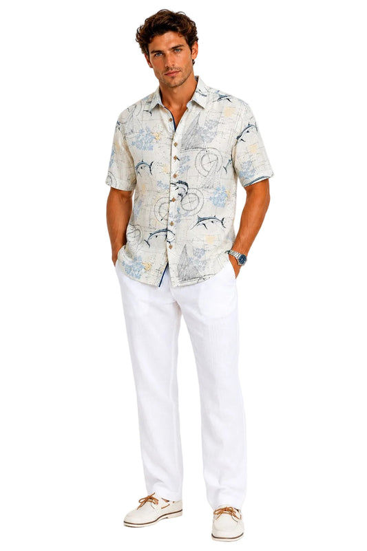 Bohio Men’s Nautical Linen Shirt – Coastal Linen Collection - MLSP3920