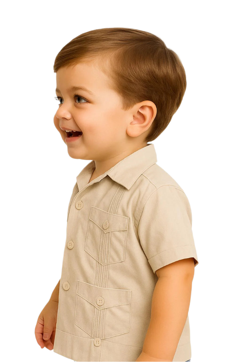 Boys’ Traditional Cotton-Blend Guayabera Shirt (12M–18Y) - BTCG1510 - Casual Tropical Wear