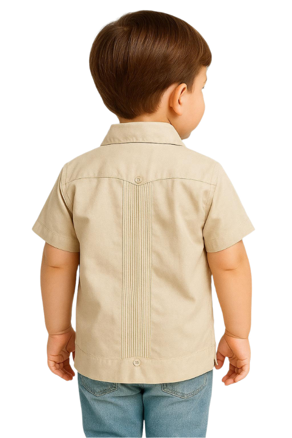 Boys’ Traditional Cotton-Blend Guayabera Shirt (12M–18Y) - BTCG1510 - Casual Tropical Wear