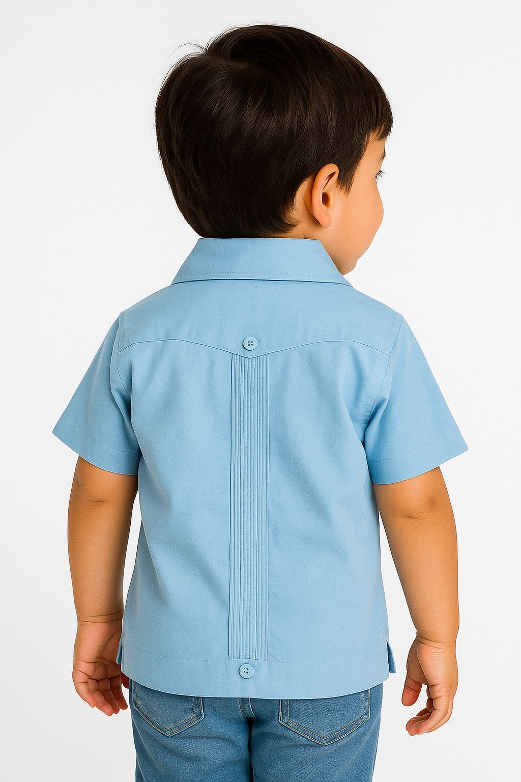 Boys’ Traditional Cotton-Blend Guayabera Shirt (12M–18Y) - BTCG1510 - Casual Tropical Wear
