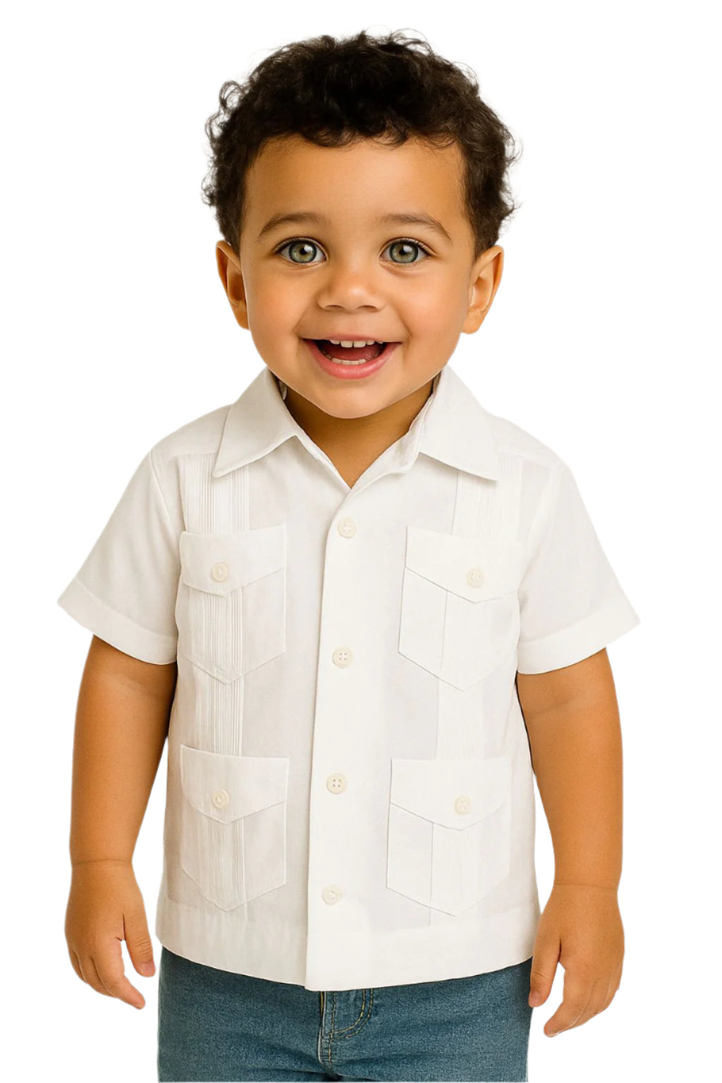 Boys’ Traditional Cotton-Blend Guayabera Shirt (12M–18Y) - BTCG1510 - Casual Tropical Wear