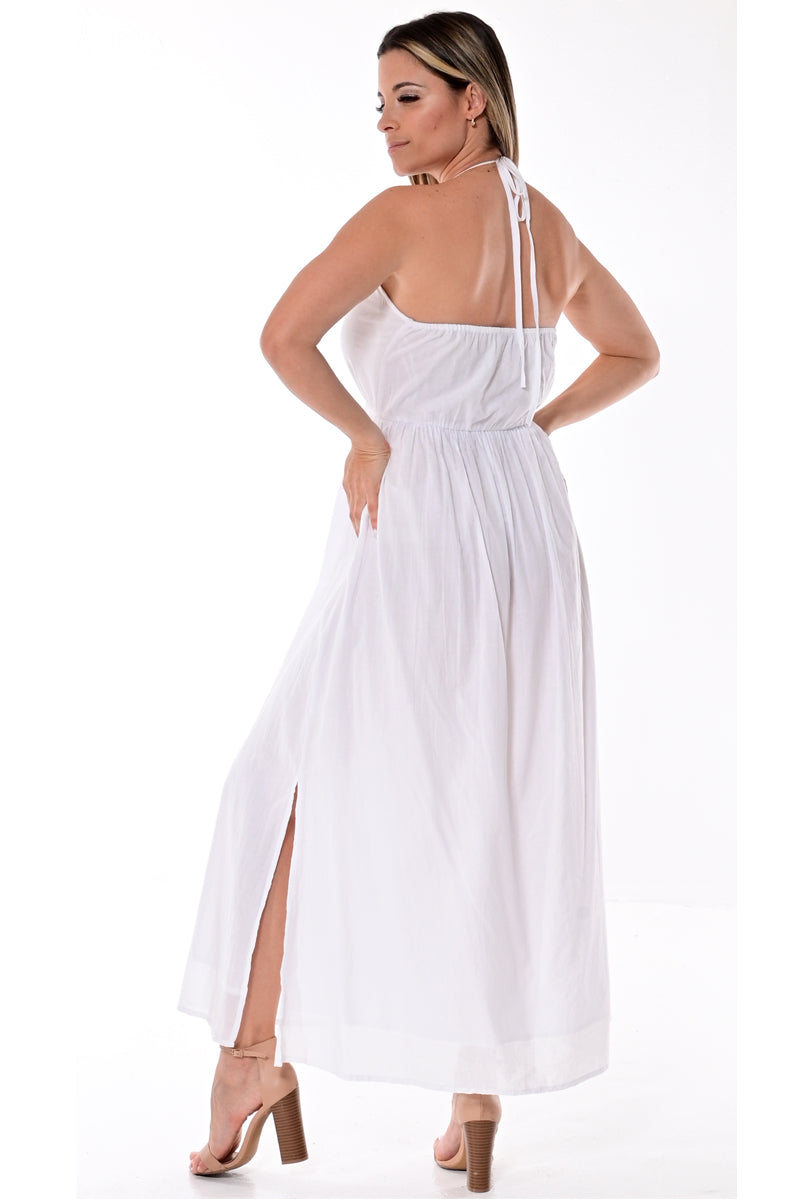 chinese dress ladies Rove Lightweight Cotton Tiered Dress - White, L