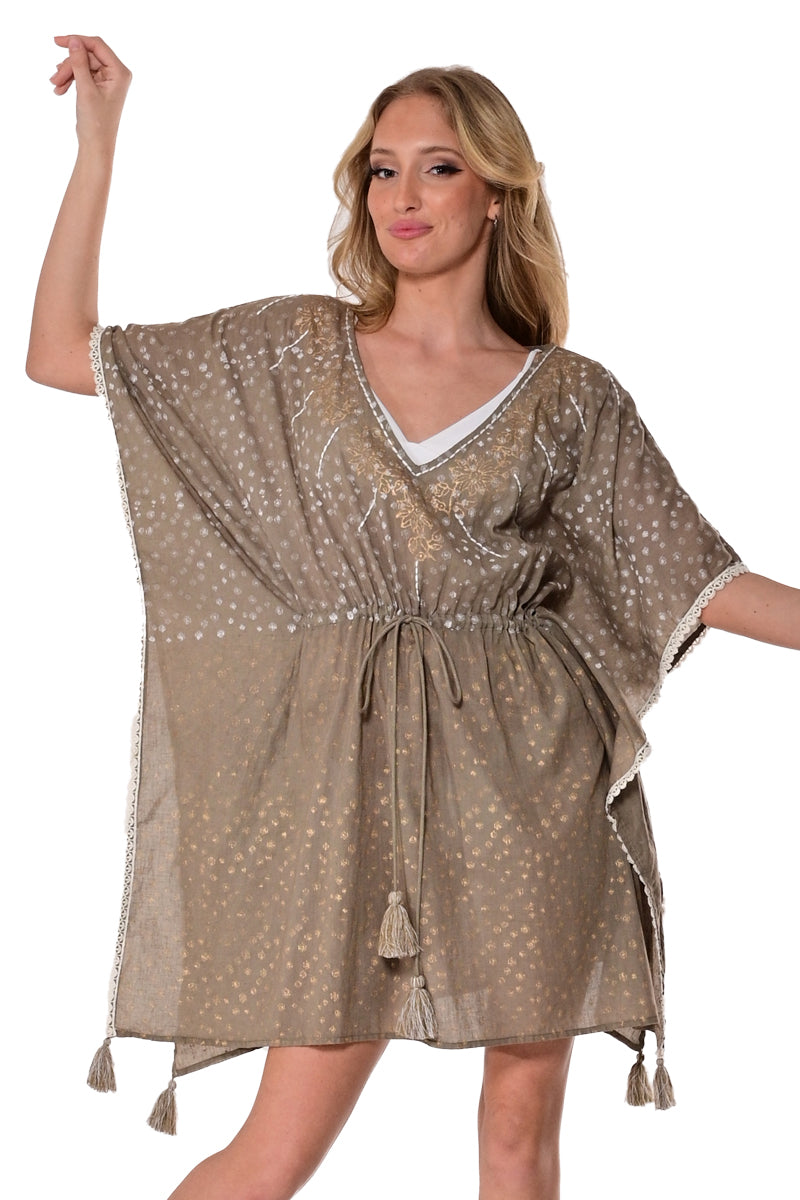 Ladies Square Beach Tunic w/Draw string Waist | AZUCAR LCT1751 - Casual Tropical Wear