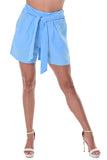 Azucar Ladies 100% Linen Shorts w/Soft Fabric Tie Front Belt - In (5) Colors - LLWH100 - Casual Tropical Wear