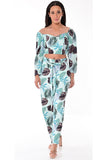 AZUCAR LADIES PRINTED LONG PANTS WITH LINING - front view on model LPP1705