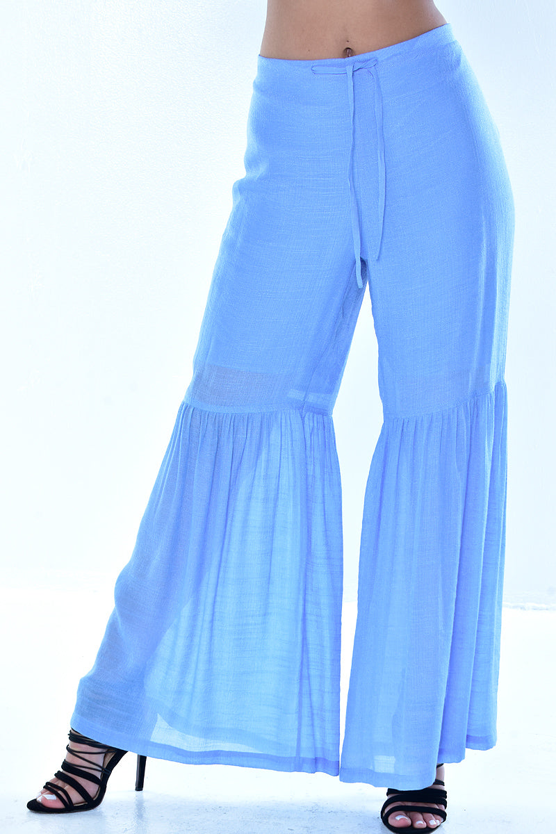 Ladies Bell Bottom Drawstring Pants by Azucar - Casual Tropical Wear