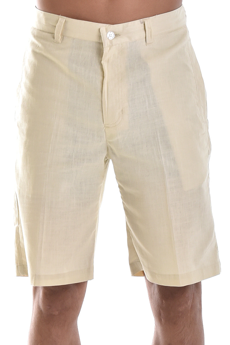 Bohio Men's Cotton Shorts with Built In Flex - Flat Front -MCSH850 - Casual Tropical Wear