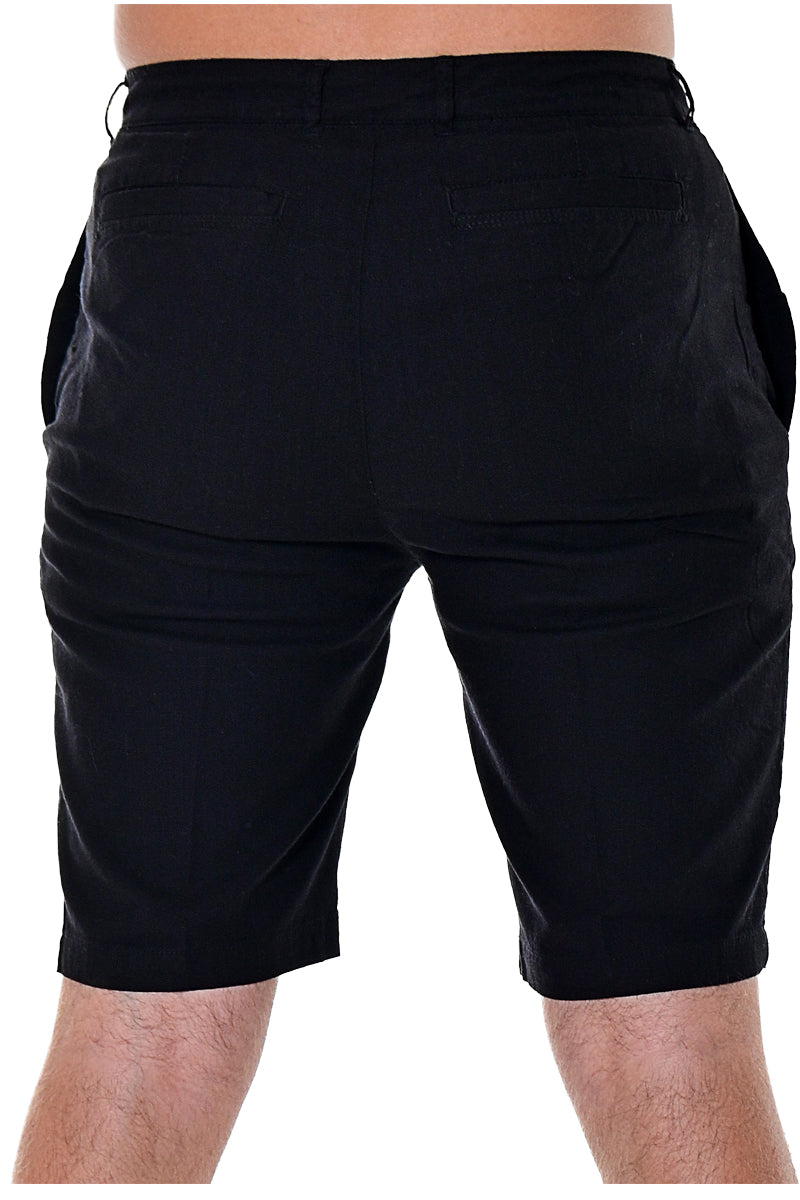 Bohio Men's Cotton Shorts with Built In Flex - Flat Front -MCSH850 - Casual Tropical Wear