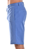 Bohio Mens Cotton Short With Built In Flex - Flat Front - MCSH850 Blue side 