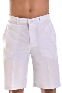 Bohio Men's Cotton Shorts with Built In Flex - Flat Front -MCSH850