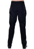 Bohio Mens Cotton Spandex Summer Casual Beach Dress Pant - Flat Front - in (4) Colors - MCSP486 BLACK BACK 