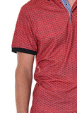 Men's Short Sleeve Polo Shirt Modern Pattern Red/Black - MKT1577