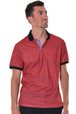 Bohio Mens Cotton Spandex Polo Print Shirt - Golf Casual Sport Look - MKT1577