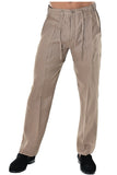 Bohio Mens Casual Summer Linen Drawstring Pants - MLP19 taupe 