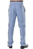 BOHIO MENS CASUAL SUMMER FLAT FRONT PANTS 100% LINEN - IN (6) COLORS - MLP50 gray back
