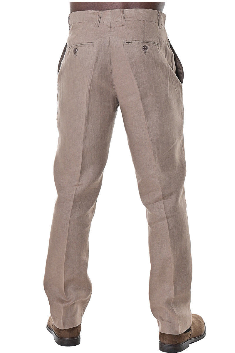 Bohio Men's 100% Linen Casual Summer Flat Front Pants in (5) Colors - MLP50 - Casual Tropical Wear