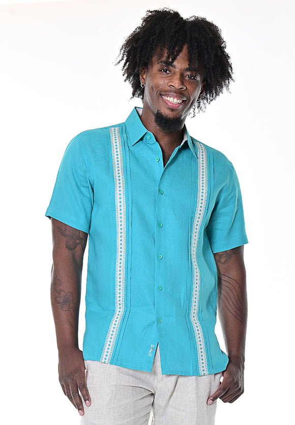 Bohio Men's 4 Pocket Short Sleeve Guayabera Shirt