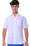Bohio Men's Classic 100% Linen Short Sleeve Casual Short Sleeve Shirt in (5) Colors - MLS1357 - Casual Tropical Wear