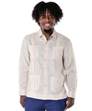 Bohio Mens 100% Linen Traditional (4) Pocket Cuban Guayabera Long Sleeves Shirt in (8) Colors - MLS501 - Casual Tropical Wear