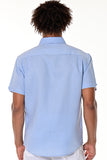 Bohio Men's Guayabera Style Short Sleeve 100% Linen Shirt w/Fancy Embroidered Panels-MLS700 - Casual Tropical Wear