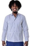 Bohio Mens Cuban Style Guayabera Shirt (4) Pkt Chacavana Long Sleeve Casual Button Up gray 