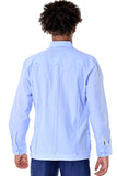 Bohio Mens Cuban Guayabera Shirt Long Sleeves w/Traditional 4 Pocket - Casual Tropical Wear