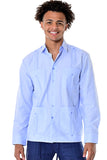 Bohio Mens Cuban Style Guayabera Shirt (4) Pkt Chacavana Long Sleeve Casual Button Up lt blue