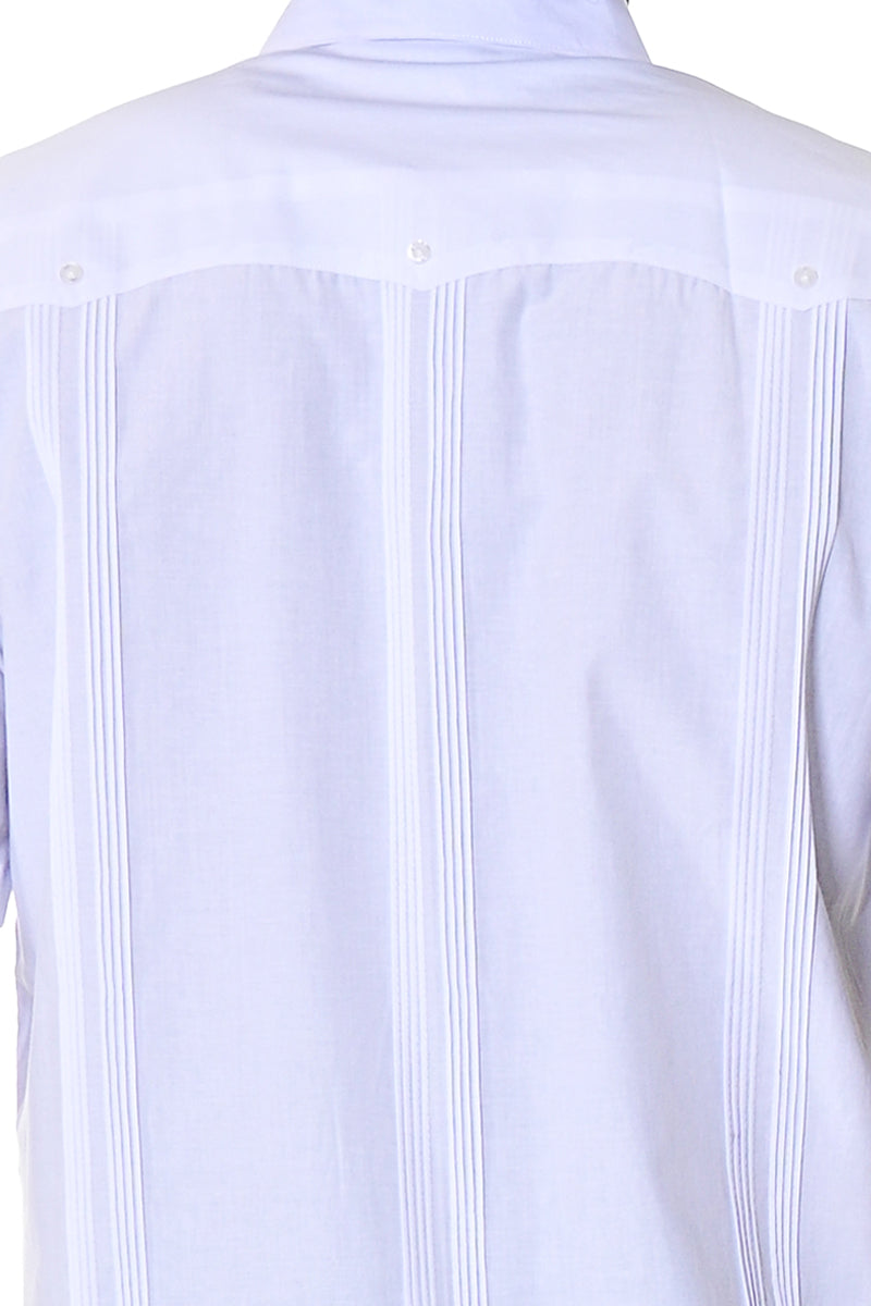 Bohio Mens Cuban Guayabera Shirt Long Sleeves w/Traditional 4 Pocket - Casual Tropical Wear