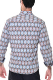 Bohio Mens Casual Print Shirt - Vacay Long Sleeve Button Up Night Life - MXL1667 back