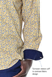 Bohio Mens Casual Print Shirt - Vacay Long Sleeve Button Up Night Life - MXL1669 Cuff